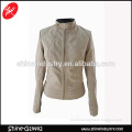 beige lady leather jacket,China leather jackets